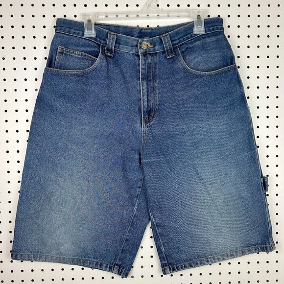 Baggy Jean Shorts Sz 34 Jorts Wide Leg Skate Y2K Distressed Work Wear 90s Italy - Picture 3 of 7